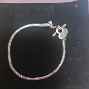 Pandora Silver Bracelet with Heart Charm